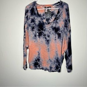 Young Fabulous & Broke Tie Dye Dolman Sleeves Top Blouse Sz M